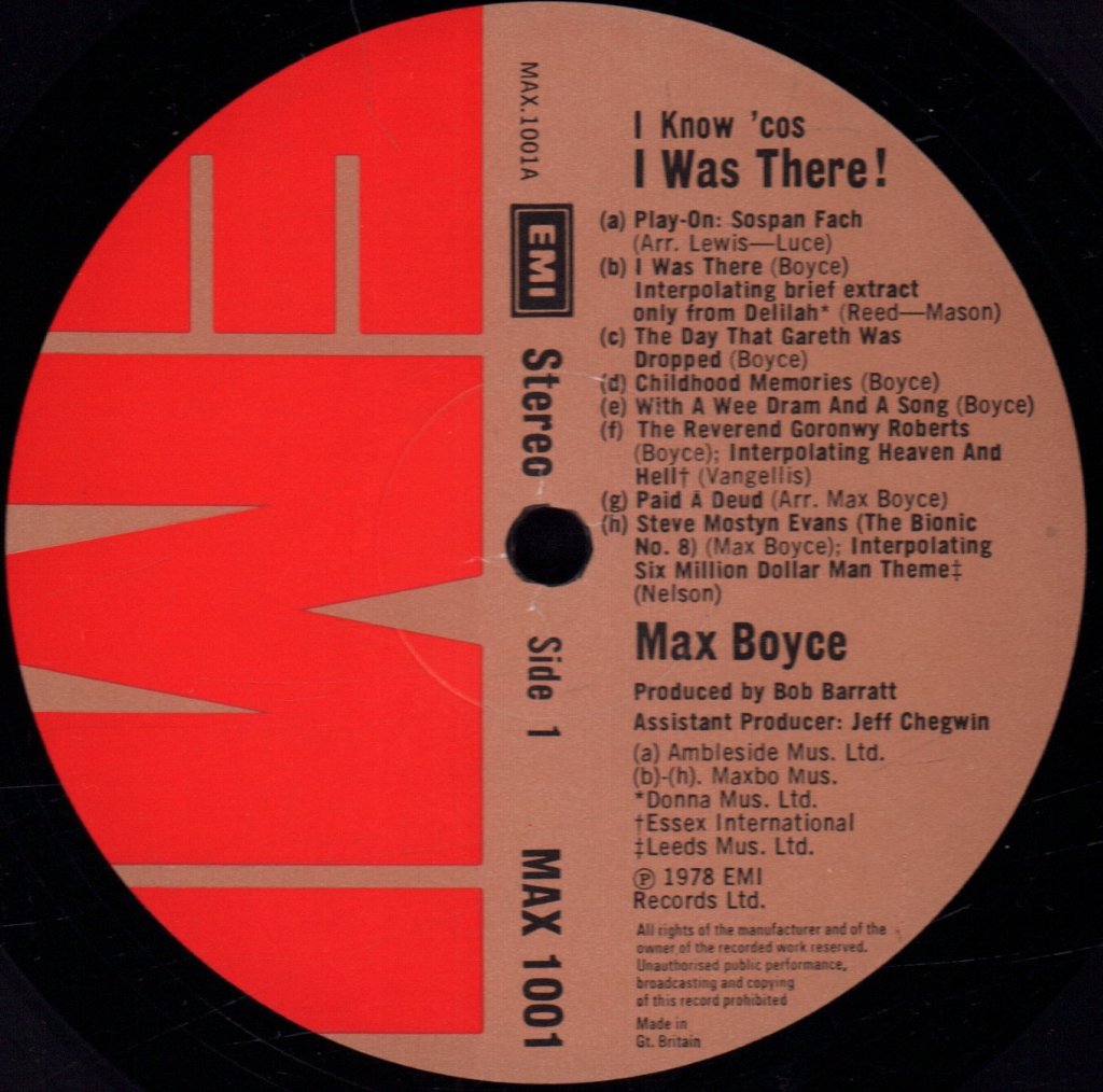 Max Boyce - I Was There - Lp