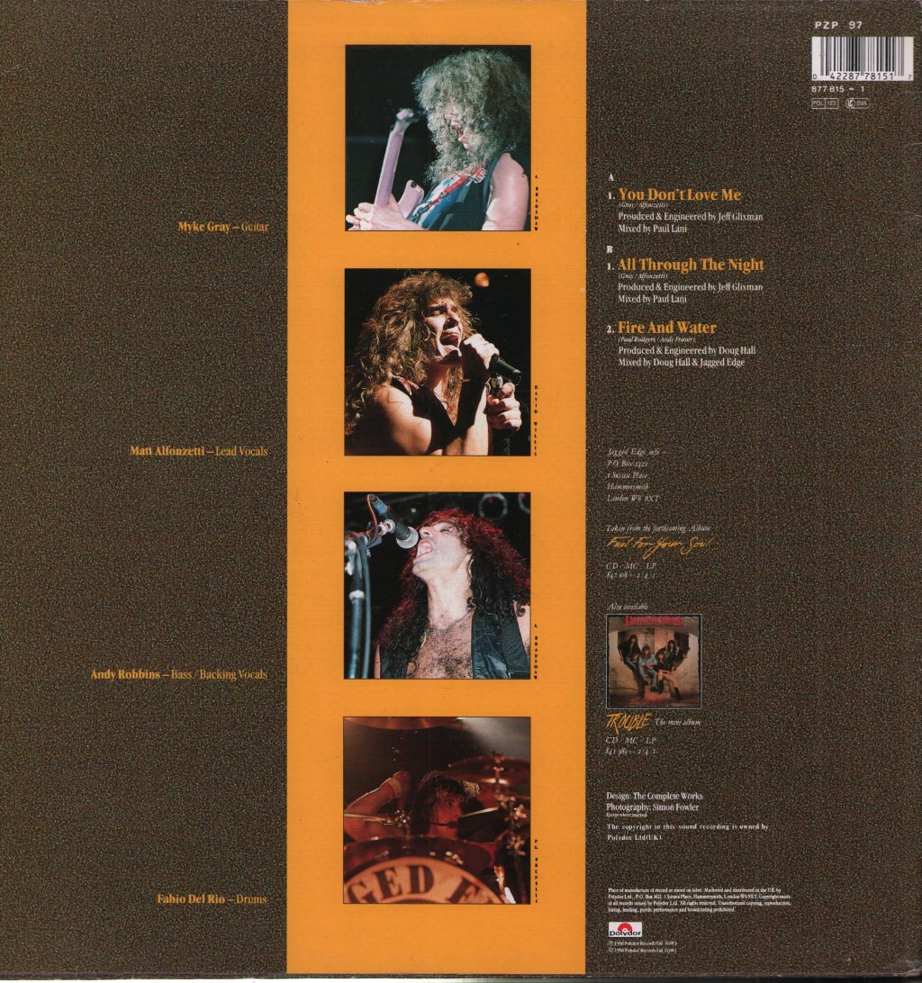 Jagged Edge (Rock/Metal Group) - You Don't Love Me - 12 Inch