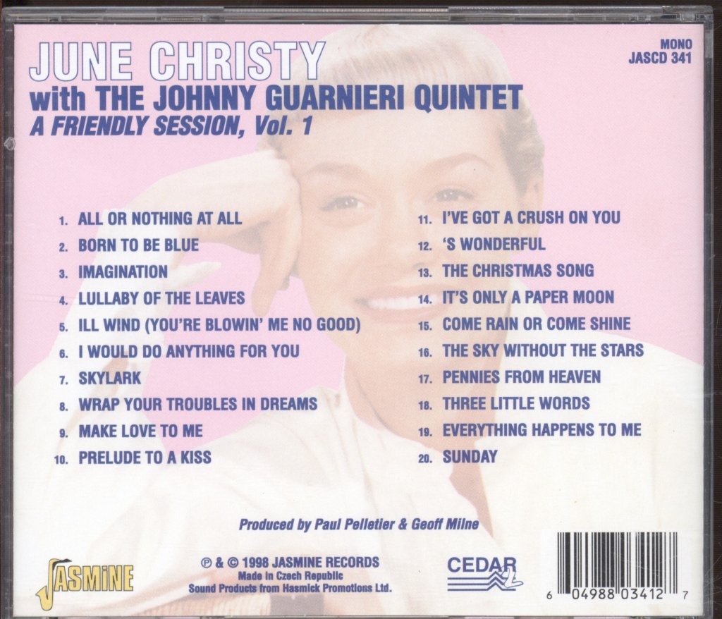 June Christy With The Johnny Guarnieri Quintet - A Friendly Session Vol. 1 - Cd
