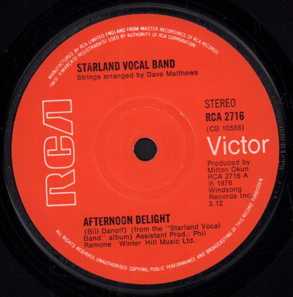 Starland Vocal Band - Afternoon Delight - 7 Inch