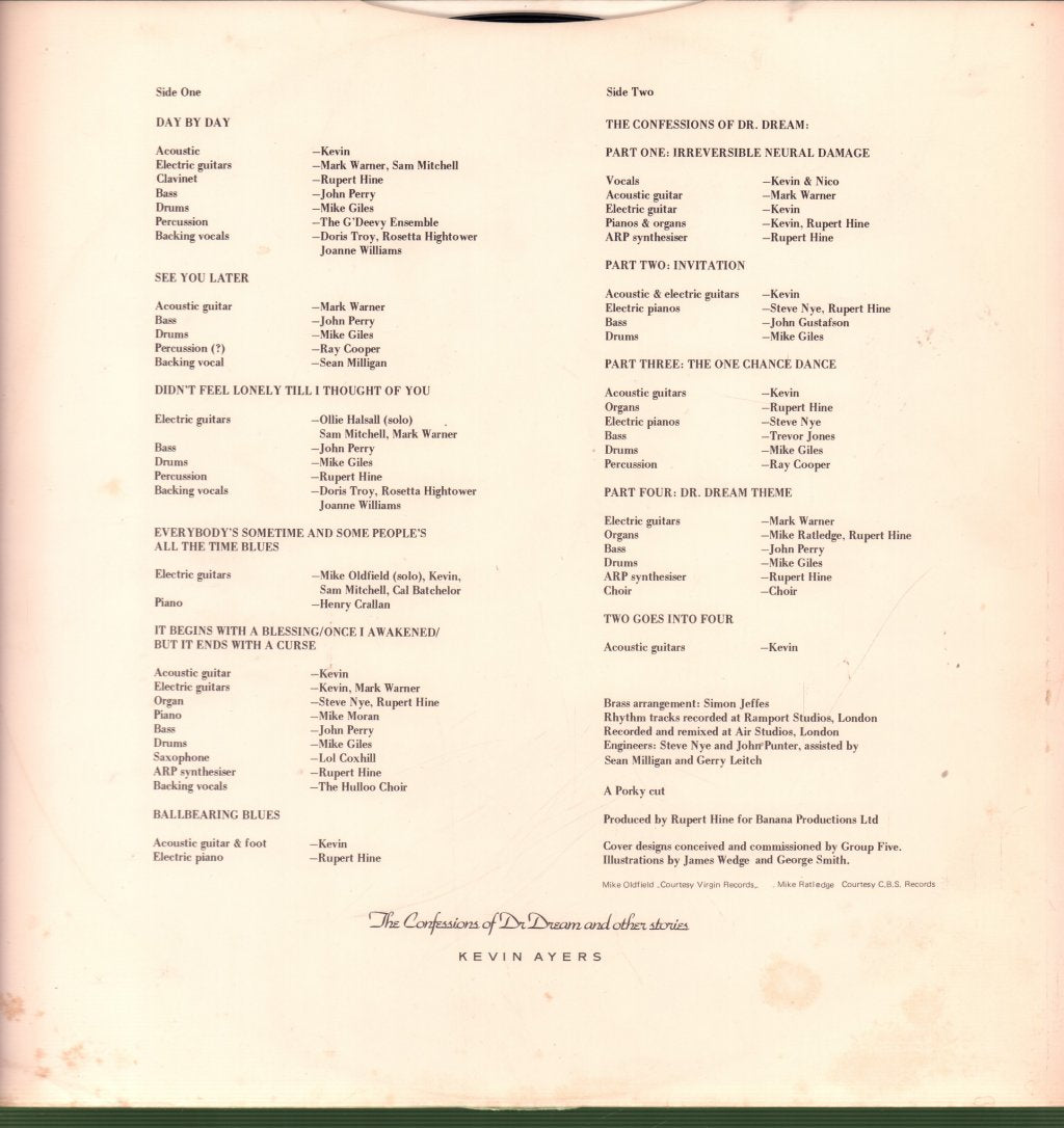 Kevin Ayers - Confessions Of Dr Dream - Lp