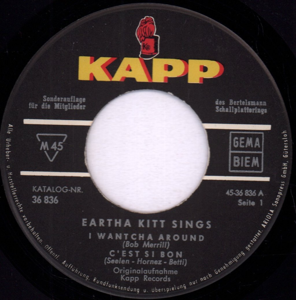Eartha Kitt - Eartha Kitt Sings - 7 Inch