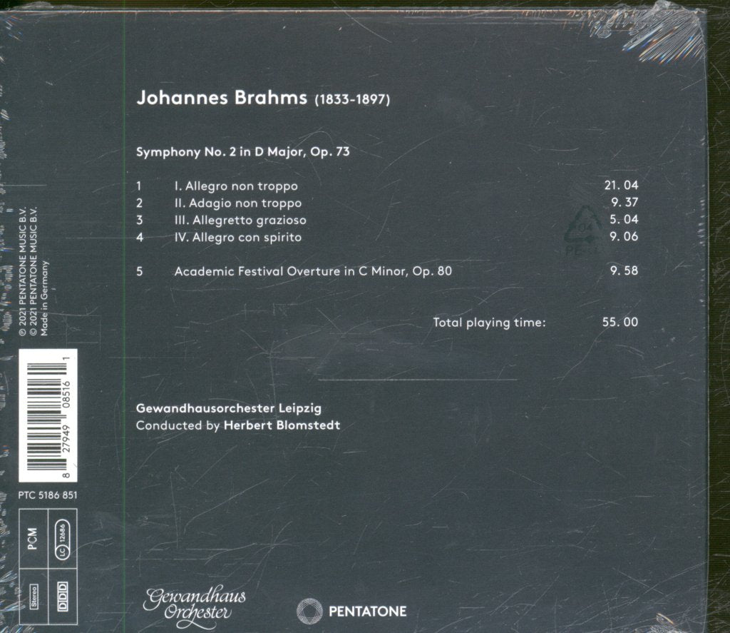 Gewandhausorchester Herbert Blomstedt - Brahms - Symphony No 2 - Cd