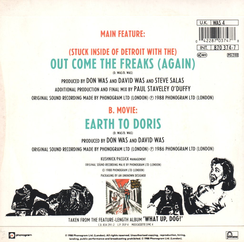 Was Not Was - Out Come The Freaks - 7 Inch