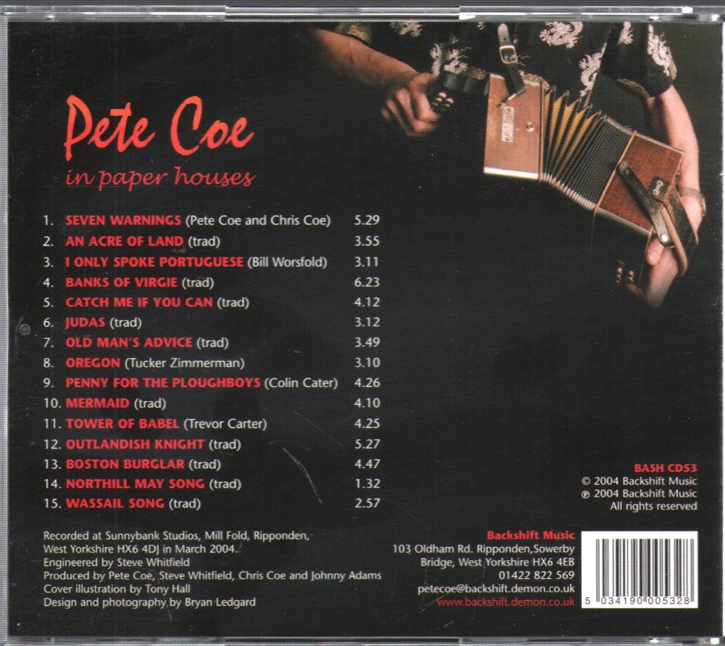 Pete Coe - In Paper Houses - Cd
