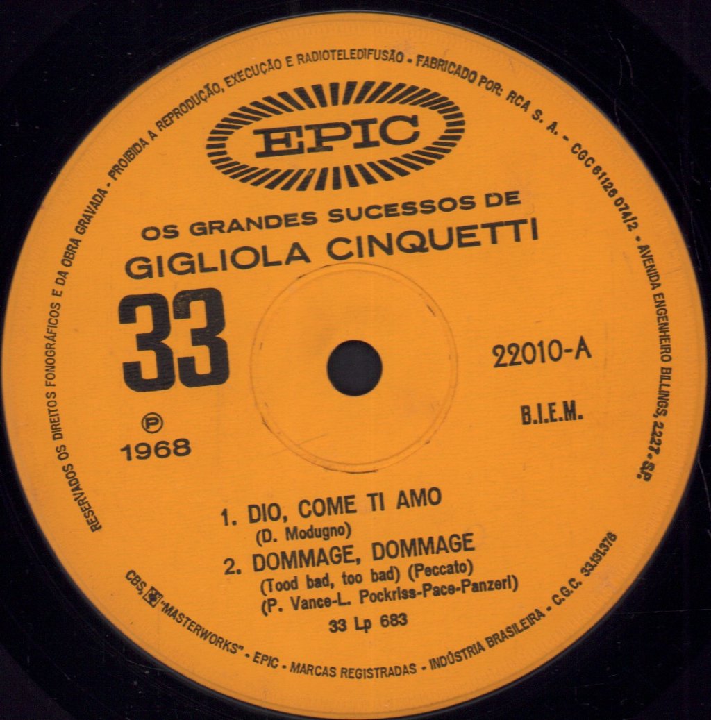 Gigliola Cinquetti - Os Grandes Sucessos De - 7 Inch