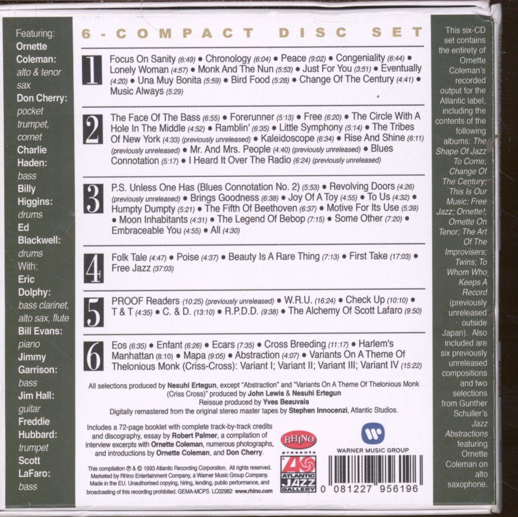 Ornette Coleman - Beauty Is A Rare Thing: The Complete Atlantic Recordings - Cd Set