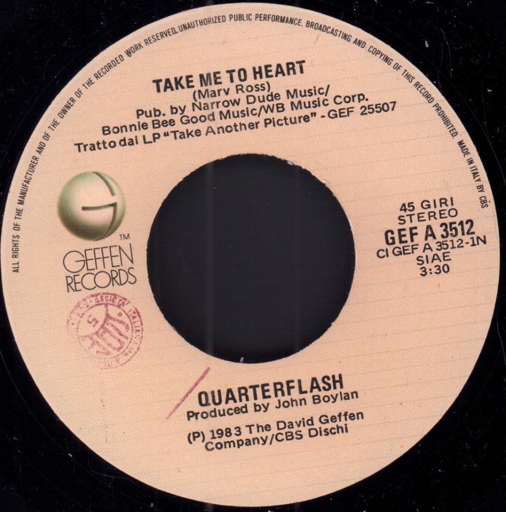 Quarterflash - Take Me To Heart - 7 Inch