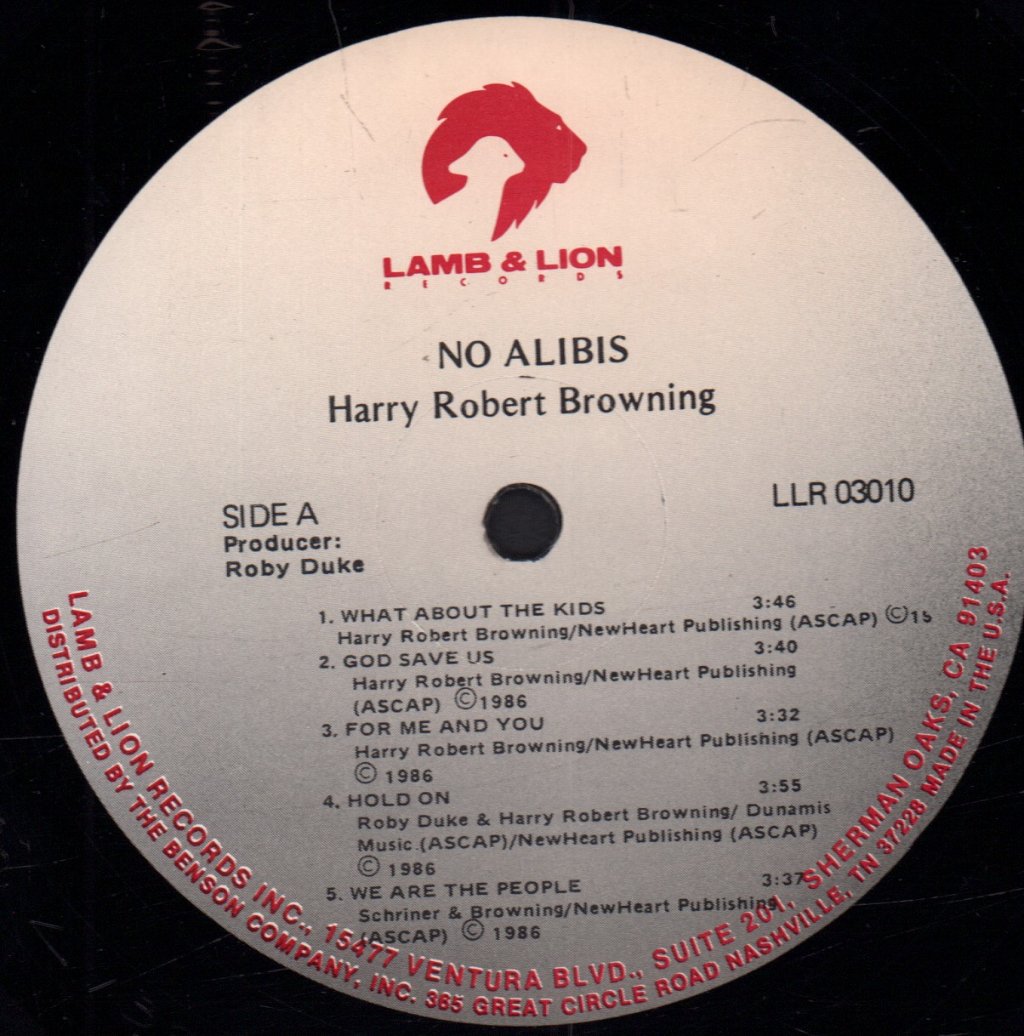 harry robert browning - No Alibis - Lp