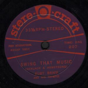 Ruby Braff - Swing That Music - 7 Inch