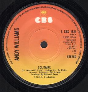 Andy Williams - Solitaire - 7 Inch