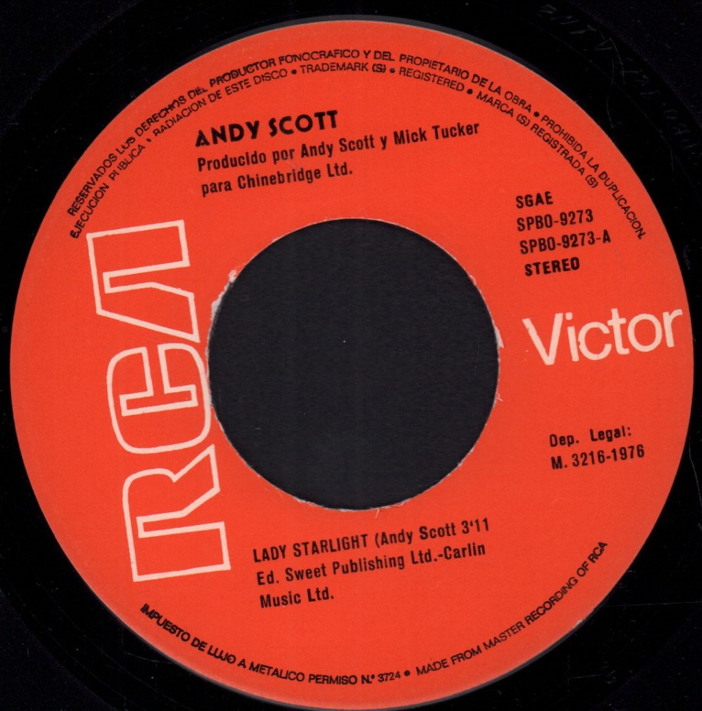 Andy Scott - Lady Starlight - 7 Inch