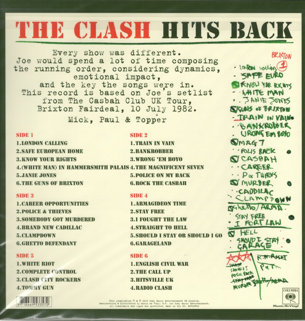 Clash - Hits Back - Triple Lp