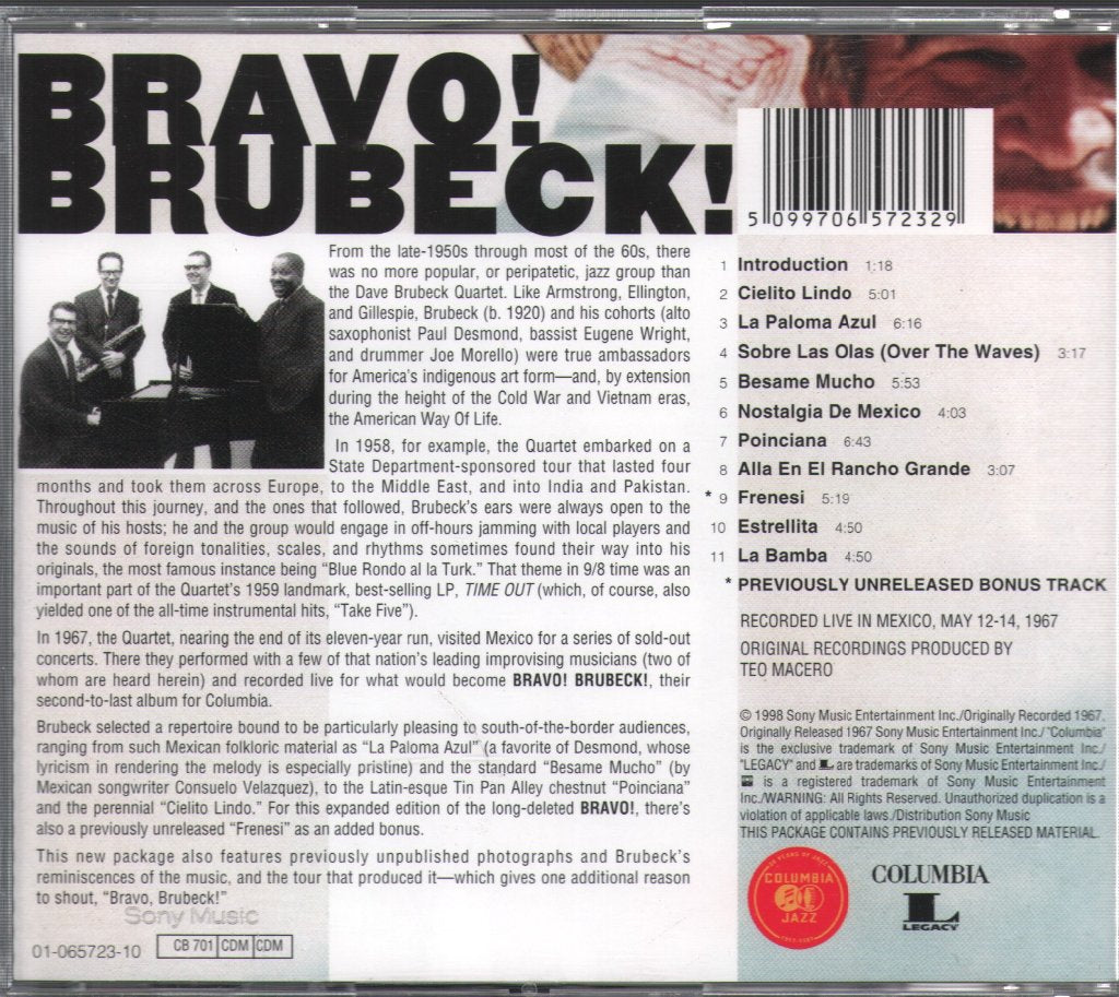 Dave Brubeck Quartet - Bravo! Brubeck! - Cd