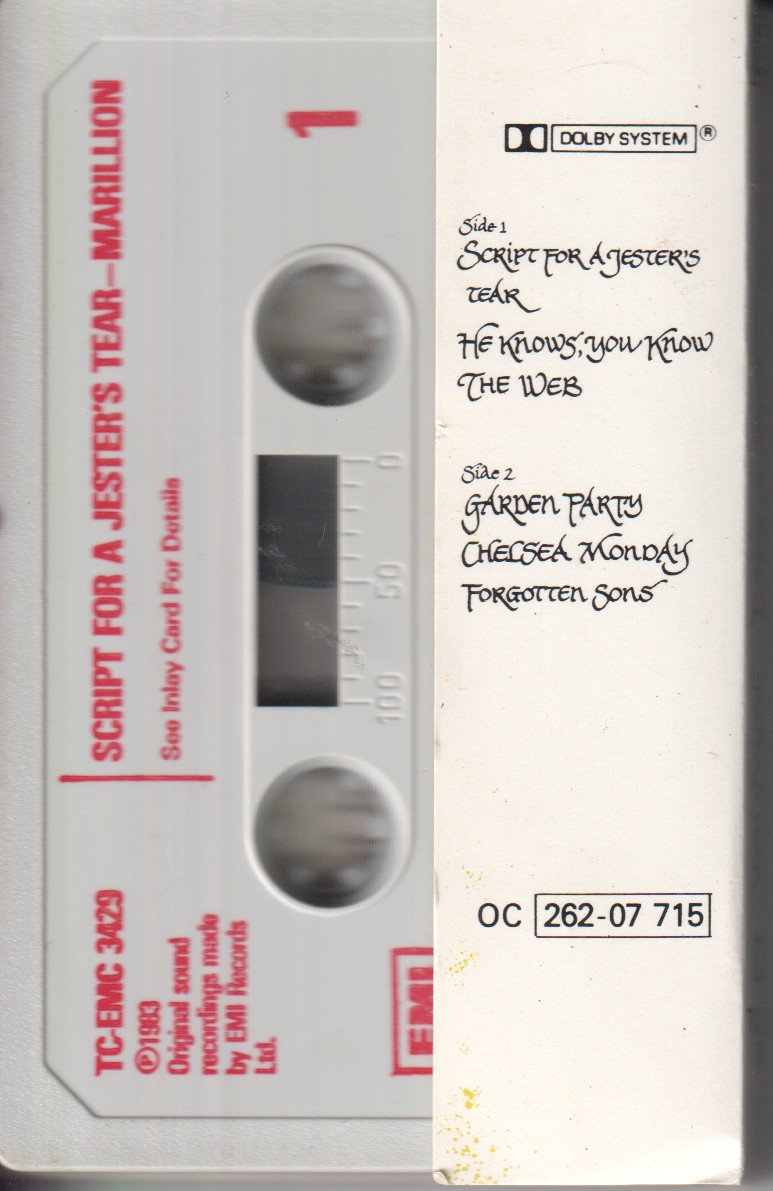 Marillion - Script For A Jester's Tear - Cassette