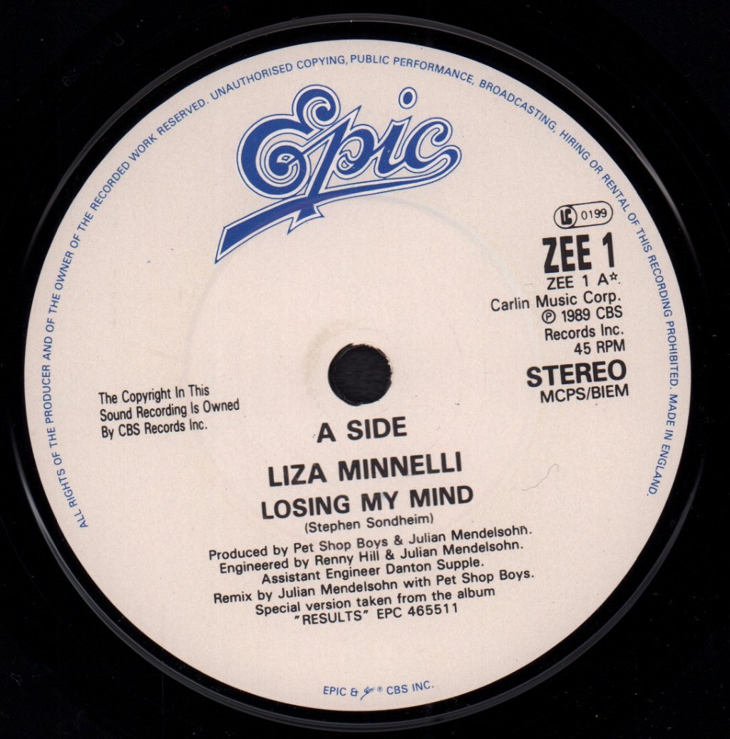Liza Minnelli - Losing My Mind - 7 Inch