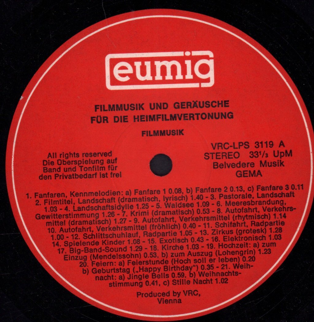 Various Artists - Filmmusik Und Geräusche Für Die Heimfilmvertonung - Lp