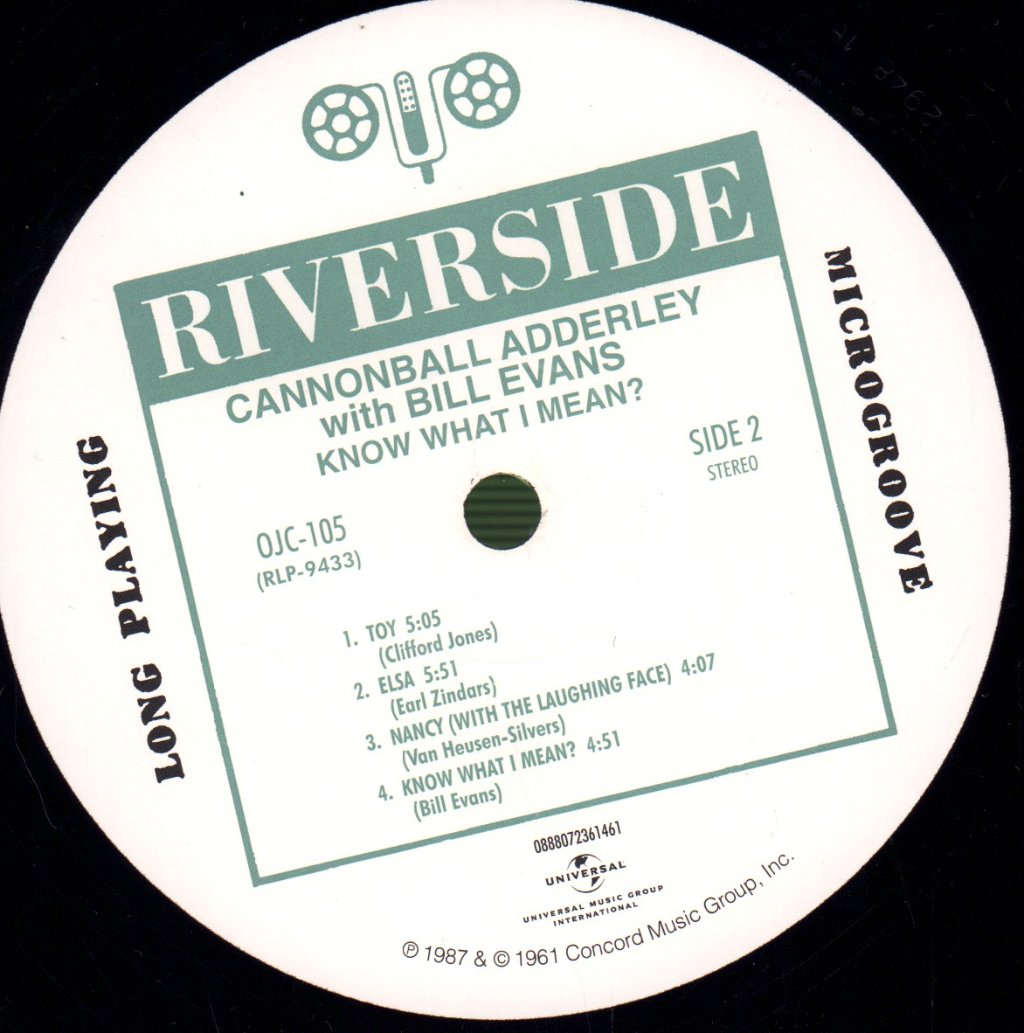 Cannonball Adderley With Bill Evans - Know What I Mean ? - Lp