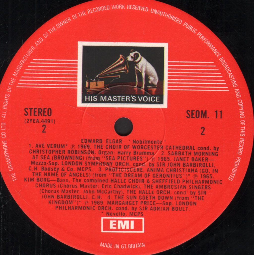 Sir Edward Elgar - 'Nobilmente' - Lp