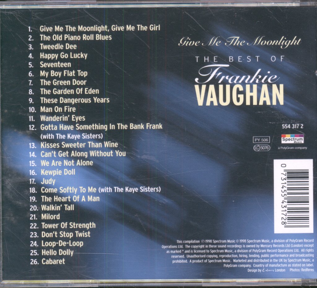 Frankie Vaughan - Give Me The Moonlight (The Best Of Frankie Vaughan) - Cd