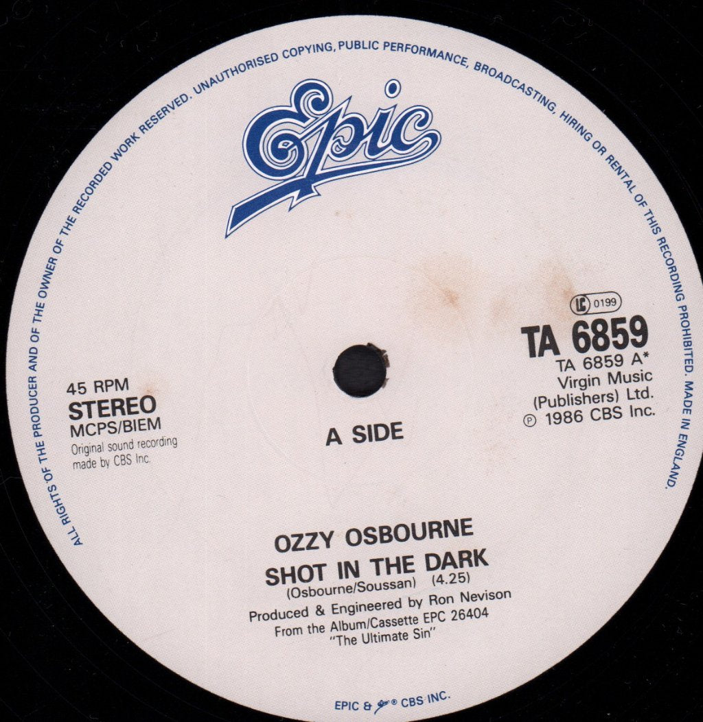 Ozzy Osbourne - Shot In The Dark - 12 Inch