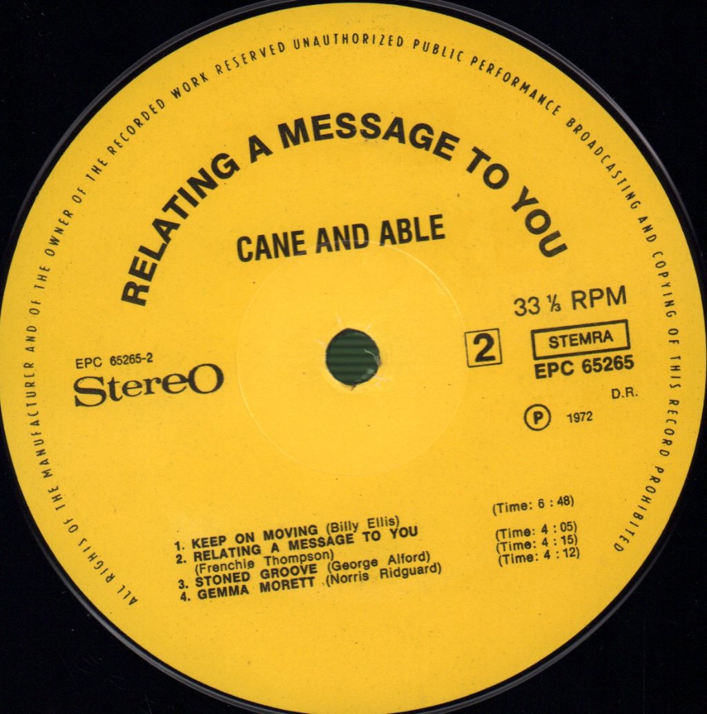 Cane And Able - Relating A Message To You - Lp