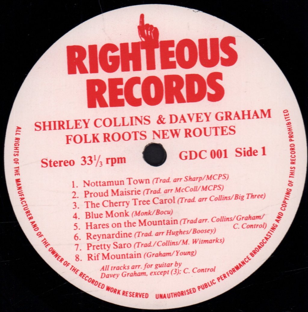 Shirley Collins And Davey Graham - Folk Roots New Routes - Lp