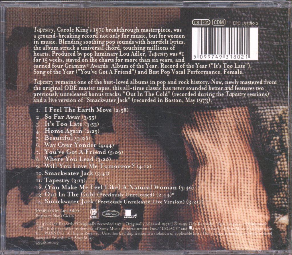 Carole King - Tapestry - Cd