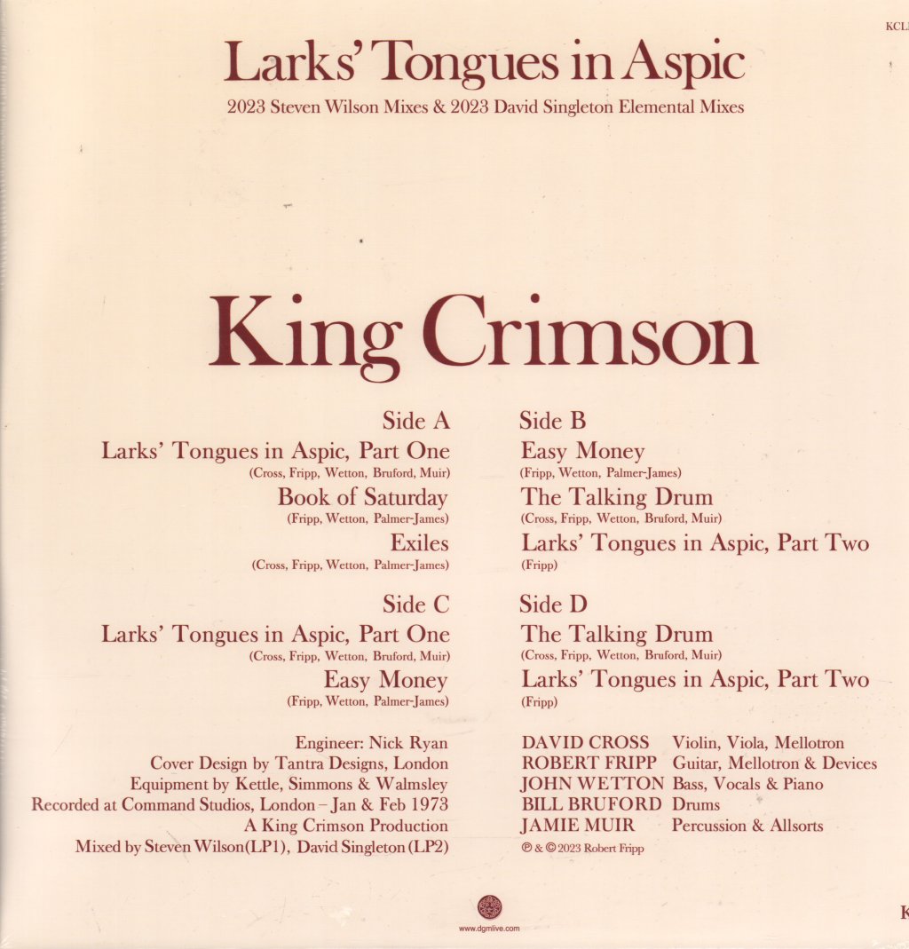 King Crimson - Larks' Tongues In Aspic (50th Anniversary Edition) - Double Lp