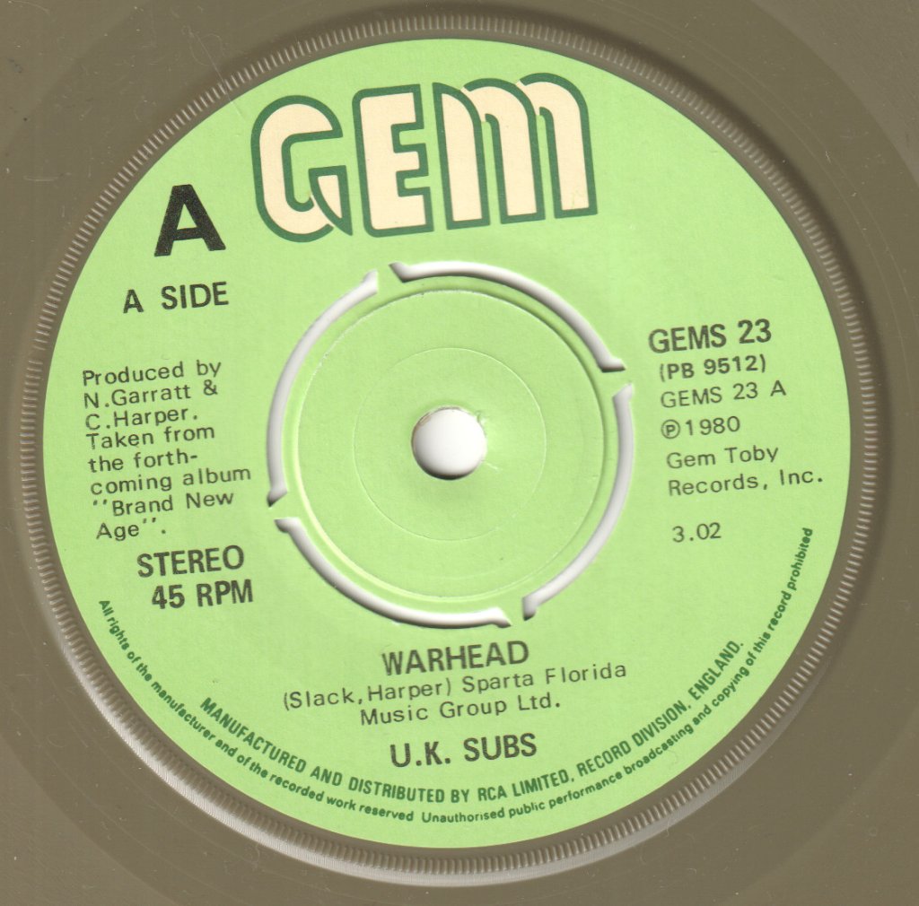 UK Subs - Warhead - 7 Inch