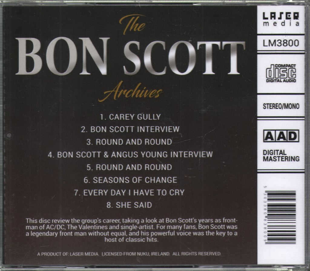 Bon Scott - Bon Scott Archives The Lost Tapes - Cd