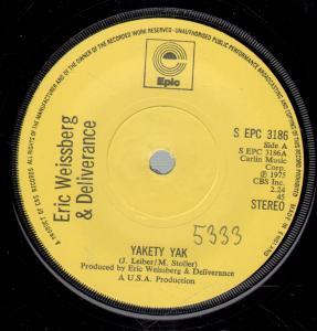 Eric Weissberg And Deliverance - Yakety Yak - 7 Inch