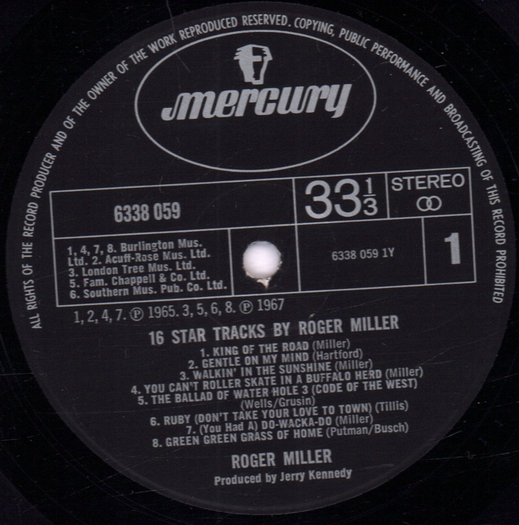 Roger Miller (Country) - 16 Star Tracks - Lp