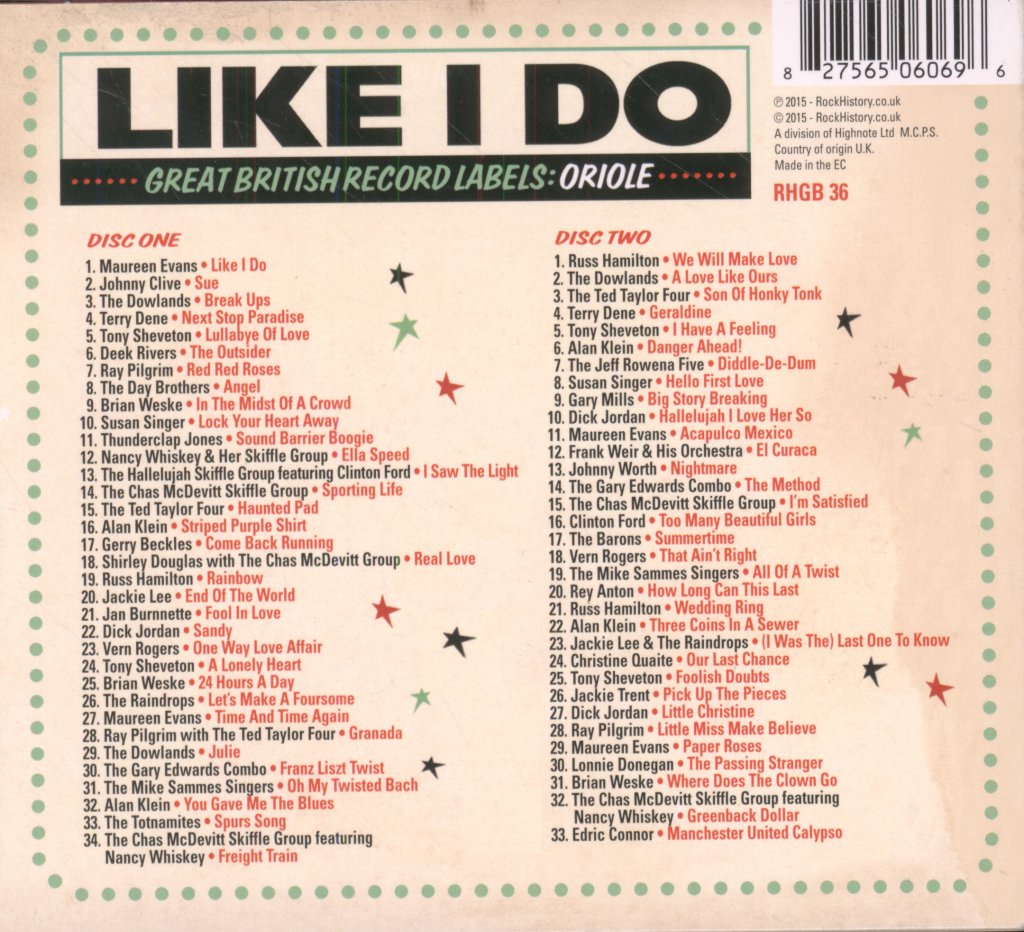 Various Artists - Like I Do - Great British Record Labels - Oriole - Cd