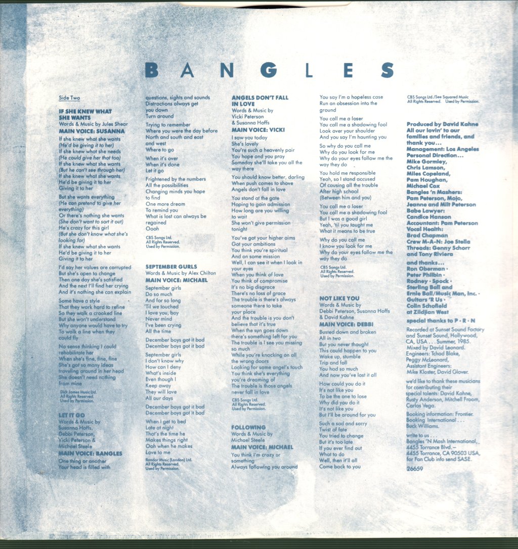 Bangles - Different Light - Lp