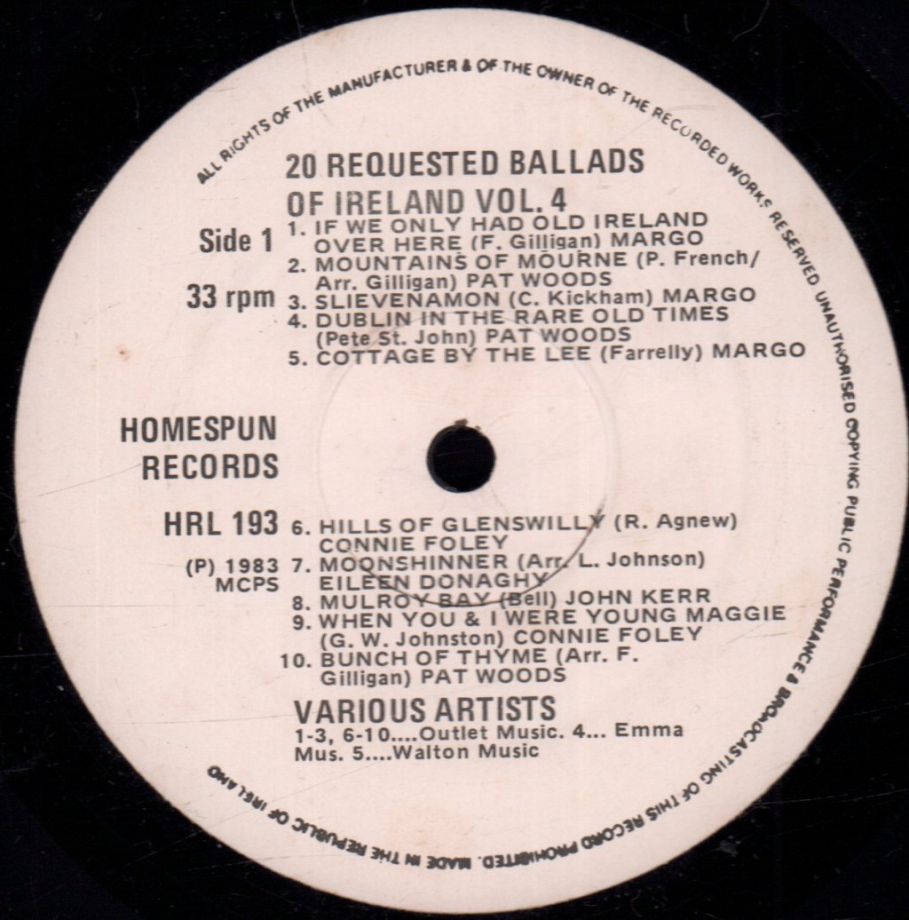 Various Artists - 20 Requested Ballads of Ireland Vol. 4 - Lp