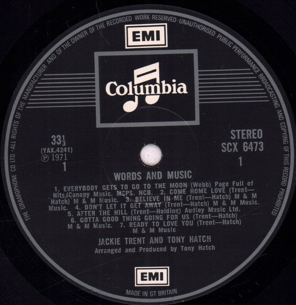 Jackie Trent And Tony Hatch - Words And Music - Lp