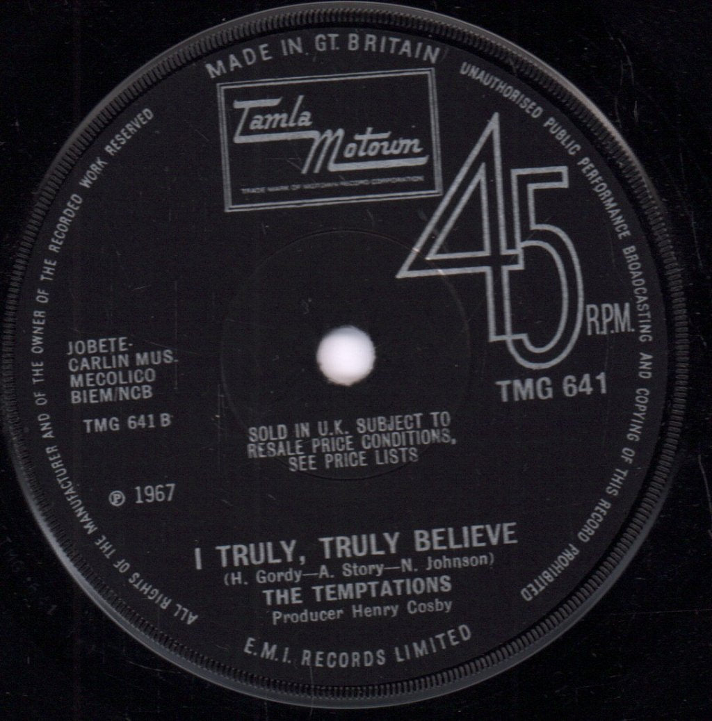 Temptations - I Wish It Would Rain - 7 Inch