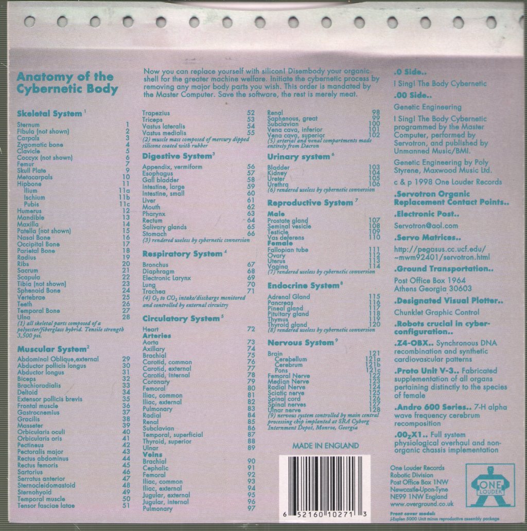 Servotron - I Sing The Body Cybernetic - 7 Inch
