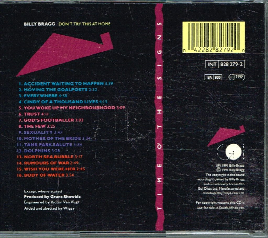 Billy Bragg - Don't Try This At Home - Cd