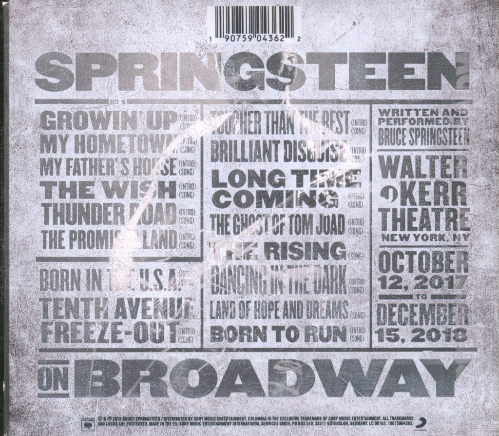 Bruce Springsteen - Springsteen On Broadway - Double Cd