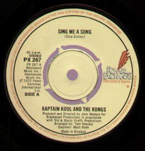 Kaptain Kool And The Kongs - Sing Me A Song - 7 Inch