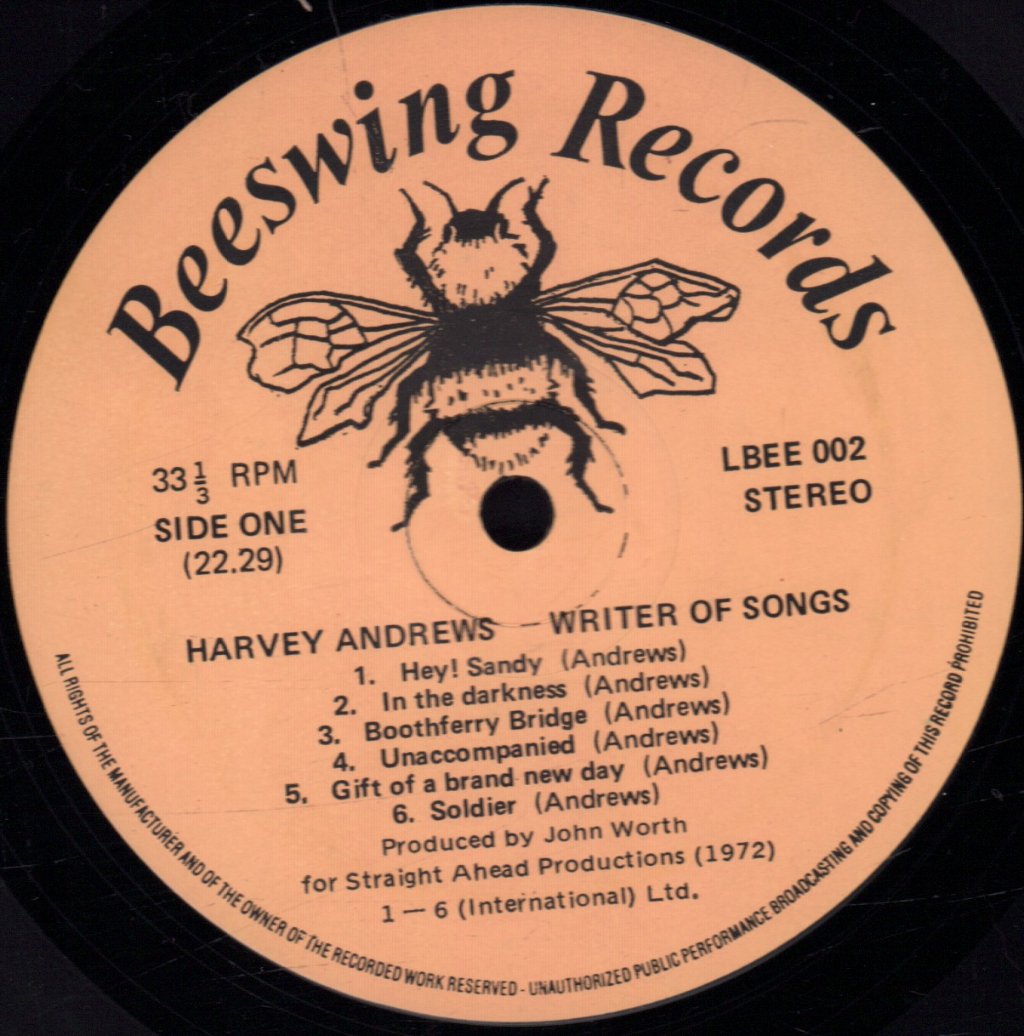 Harvey Andrews - Writer Of Songs - Lp