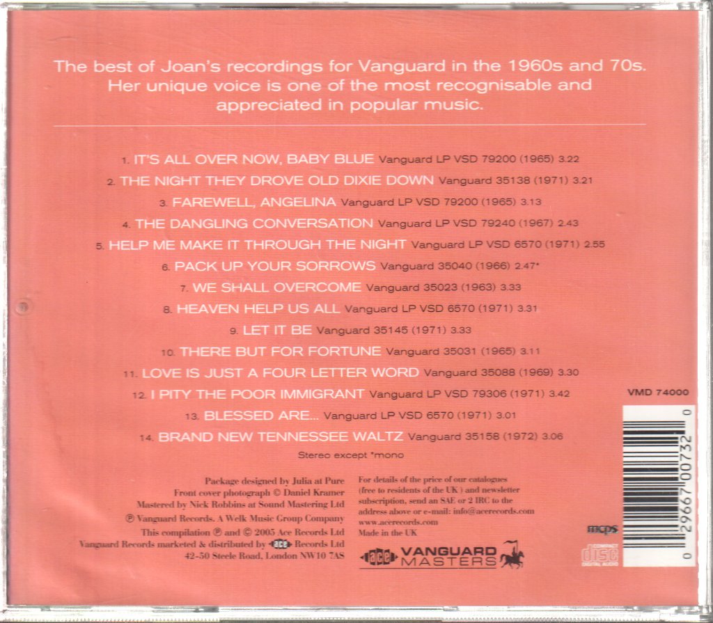 Joan Baez - Best Of The Vanguard Years - Cd