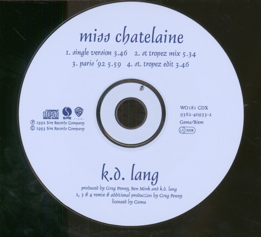 K.D. Lang - Miss Chatelaine - Cd