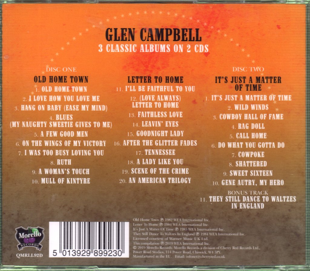 Glen Campbell - Old Home Town / Letter To Home / It's Just A Matter Of Time - Double Cd