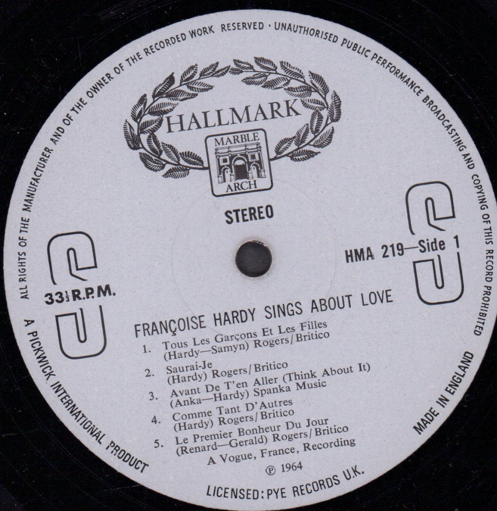 Francoise Hardy - Sings About Love - Lp