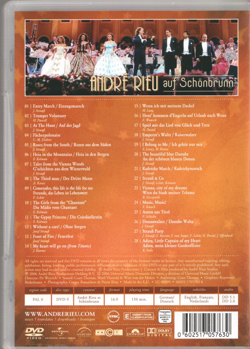 André Rieu - At Schönbrunn, Vienna - Dvd