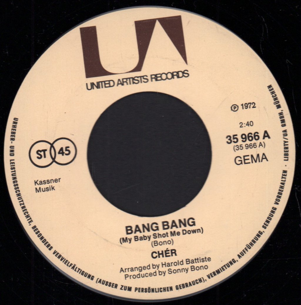 Cher - Bang Bang / Will You Love Me Tomorrow - 7 Inch