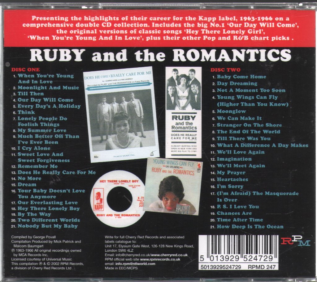 Ruby And The Romantics - Our Day Will Come - The Very Best Of - Double Cd